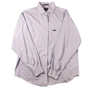 Vintage Faconnable Shirt Mens XL‎ Purple 100% Cotton Made USA Long Sleeve